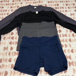 Men's Black and Gray Rash Guard Set